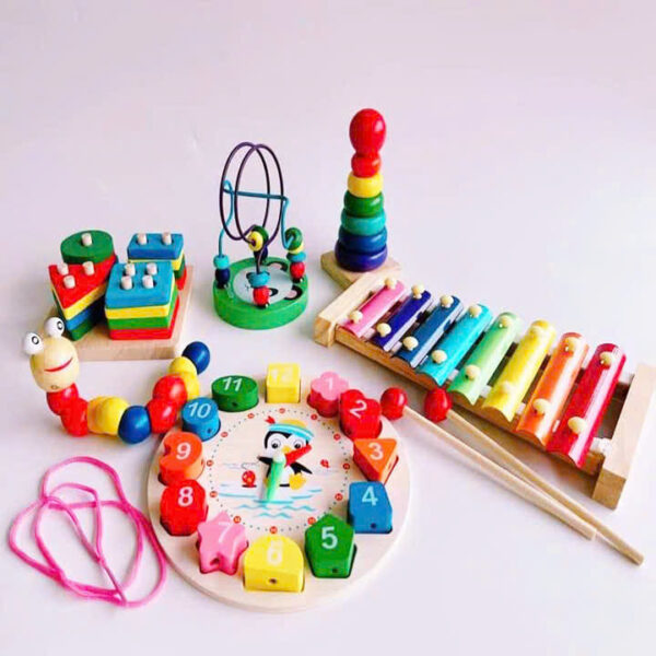 Combo 6 món đồ chơi gỗ phát triển trí tuệ cho bé - Hình ảnh 3