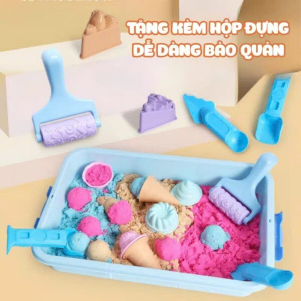 cát động lực kèm khuôn 1.5kg (2 màu xanh, hồng ) - Hình ảnh 3