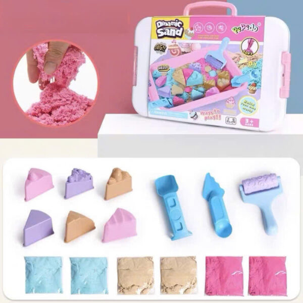 cát động lực kèm khuôn 1.5kg (2 màu xanh, hồng ) - Hình ảnh 4