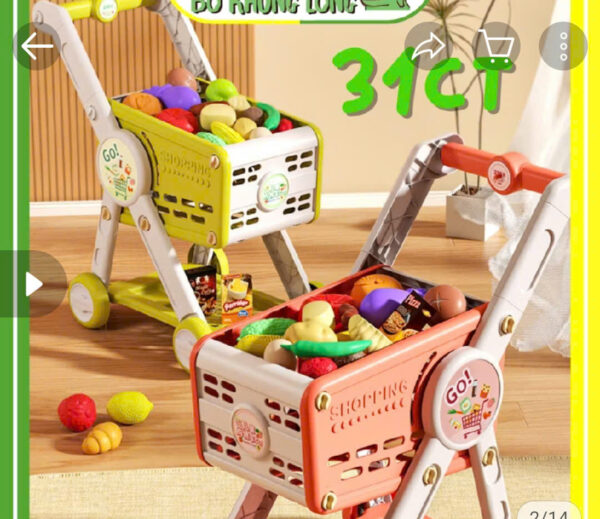 Xe đẩy siêu thị 31chi tiết  cao cấp cho bé nhập vai mua sắm - Hình ảnh 2