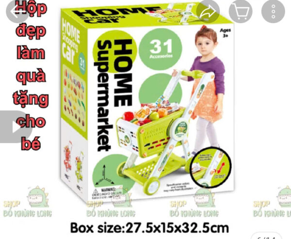 Xe đẩy siêu thị 31chi tiết  cao cấp cho bé nhập vai mua sắm