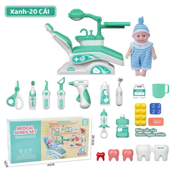 BỘ ĐỒ CHƠI BÁC SĨ NHA KHOA NHẬP VAI CAO CẤP CHO BÉ - Hình ảnh 3