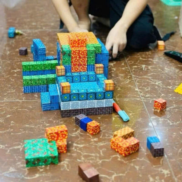 combo 100 viên minecraft NAM CHÂM  khối xây dựng mô hình cho các bé sáng tạo - Hình ảnh 4