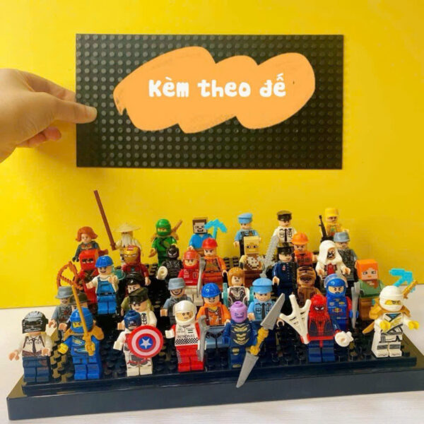 Sét 20 nhân vật siêu anh hùng mini kèm đế siêu hot (các nhân vật ngẫu nhiên do nhà sản xuất mix) - TÚI - Hình ảnh 2
