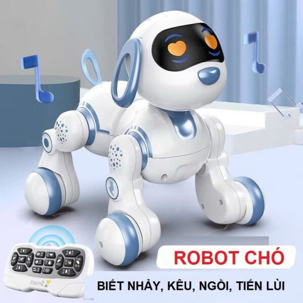Robot chó thông minh biết nhảy, kêu, di chuyển tiến lùi điều khiển từ xa