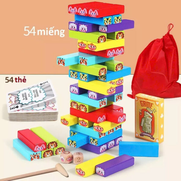 🎯 Bộ rút gỗ hoạt hình phiên bản mở rộng kèm búa